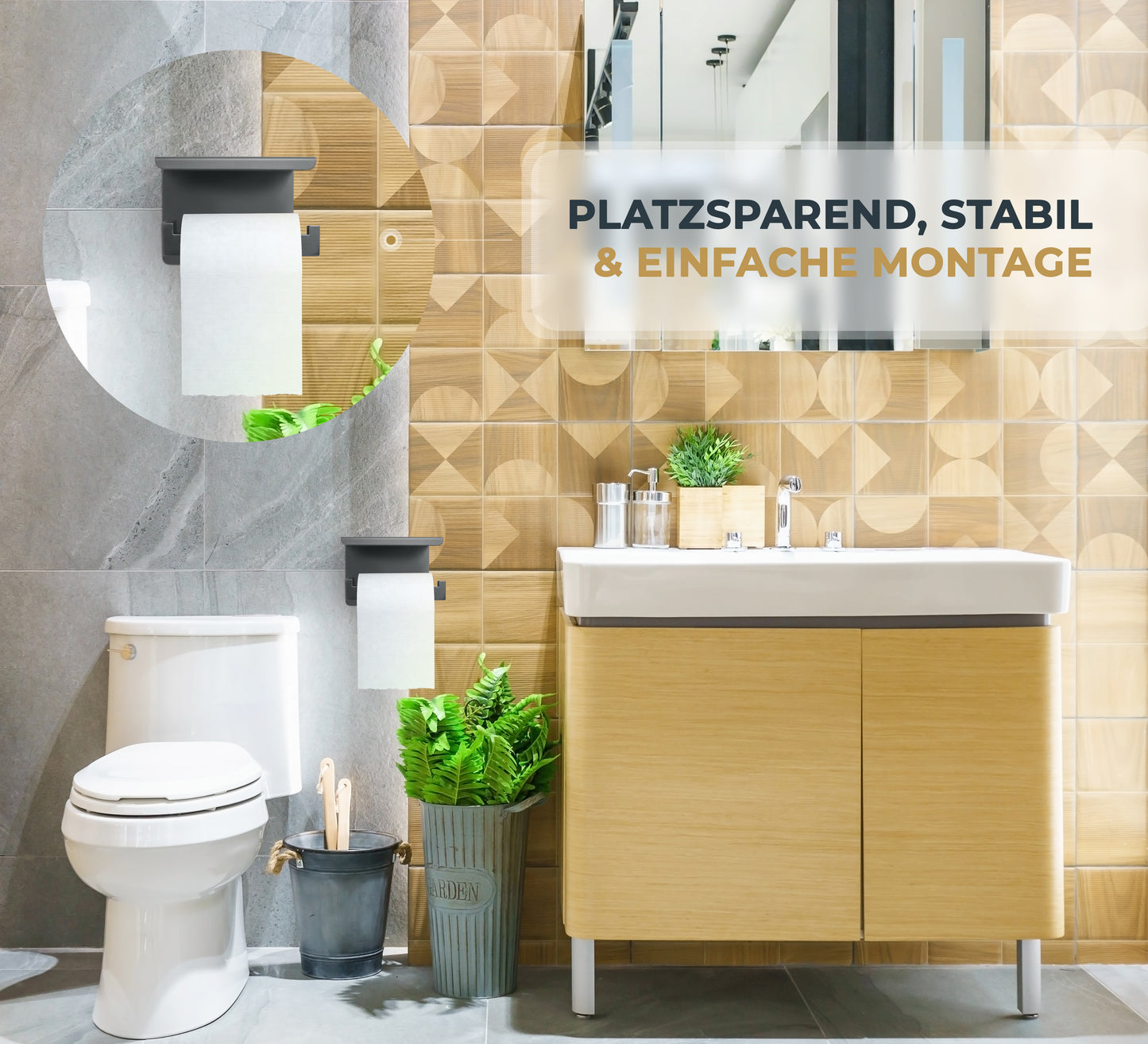 Perfectosan | Toilettenpapierhalter ohne Bohren | Superior-Collection | Modell Ascanius