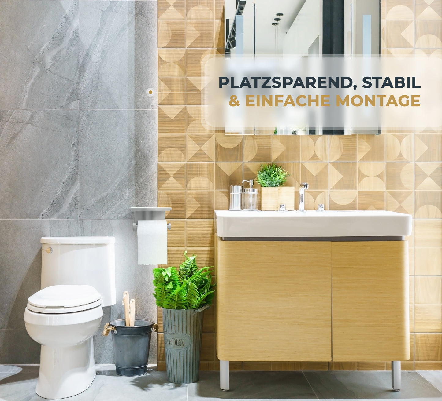 Perfectosan | Toilettenpapierhalter ohne Bohren | Superior-Collection | Modell Theodotus Edelstahl