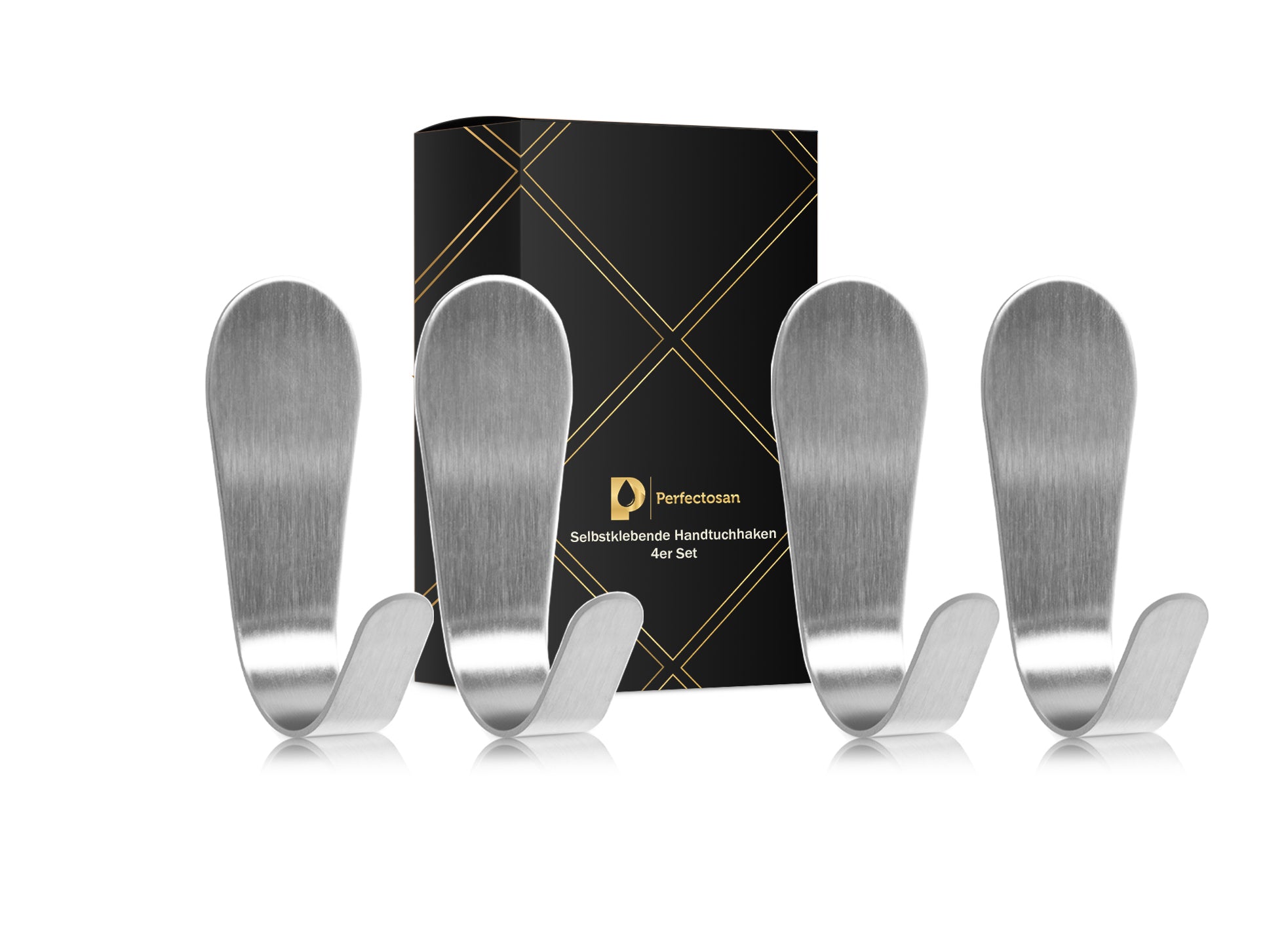 Perfectosan Handtuchhalter Ohne Bohren - 4 Stück Edelstahl Klebehaken Set