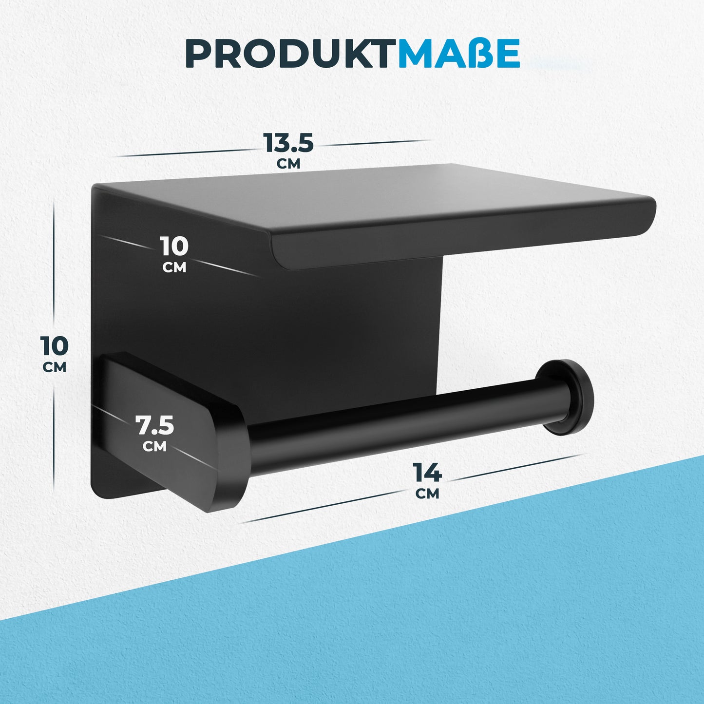 Perfectosan | Toilettenpapierhalter ohne Bohren | Superior-Collection | Modell Theodotus schwarz