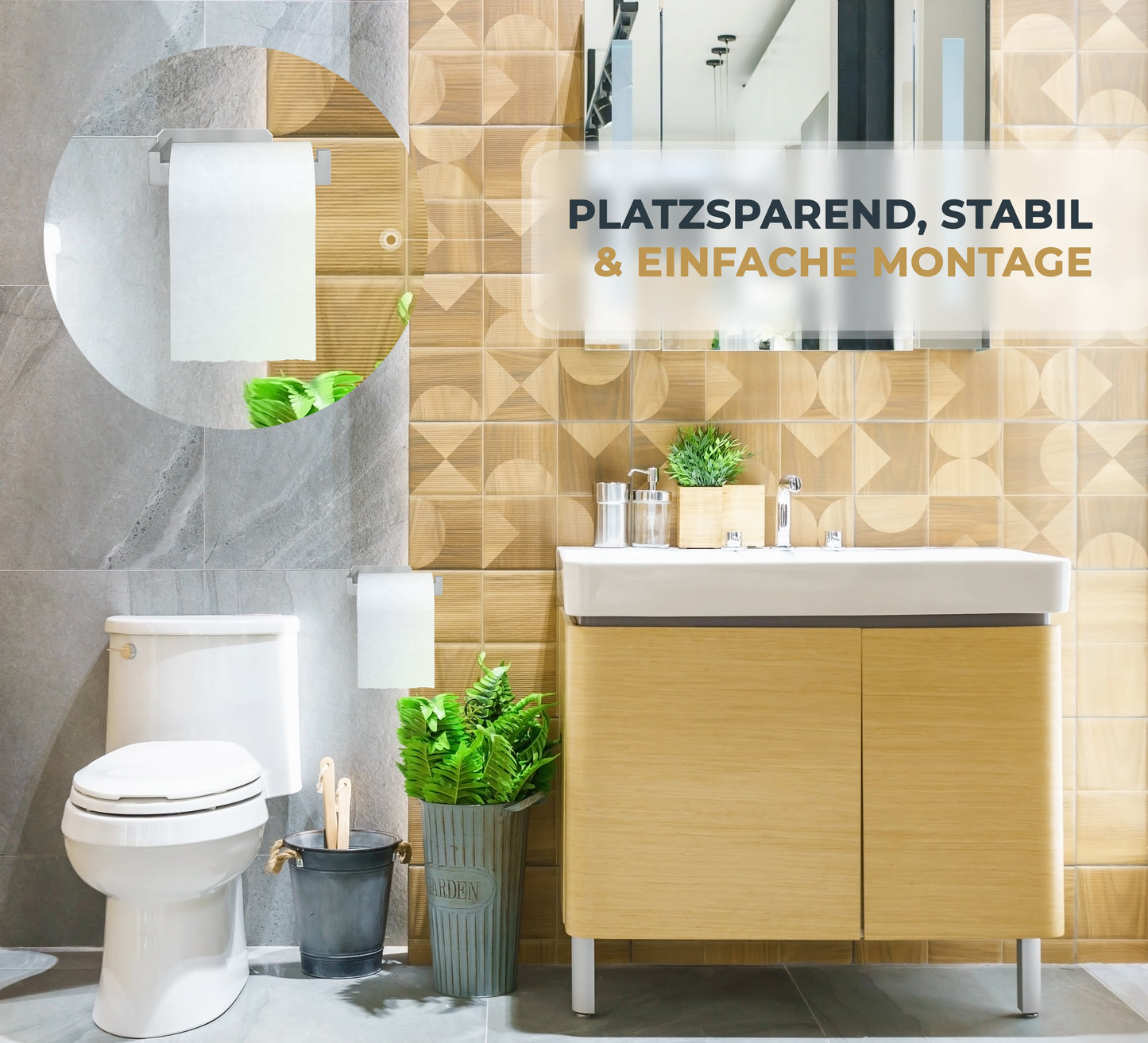 Perfectosan | Toilettenpapierhalter ohne Bohren | Superior-Collection | Modell Callustus Edelstahl